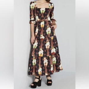 NWT‎ Hutch Anthropologie Maxi Midi Let’s Go Boho Dress Size 6 ModCloth Belted